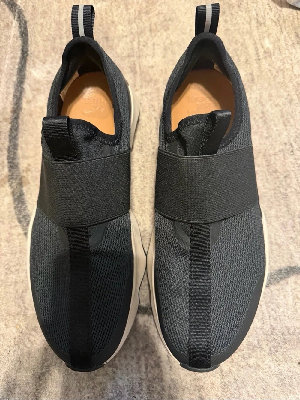 Sorel Black Slip-On Athletic Sneakers with White Sole